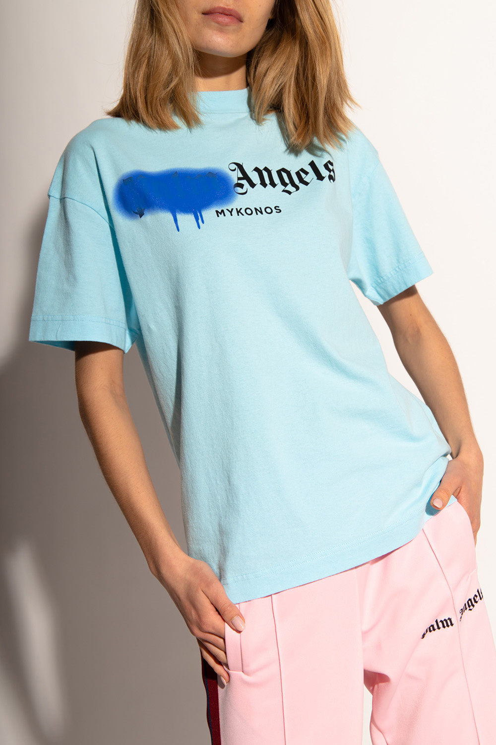 【関税＆送料込み】Palm Angels T-Shirts & Tank Tops Palm Angels Paradise Palm t-shirt | Blue | FARFETCH
